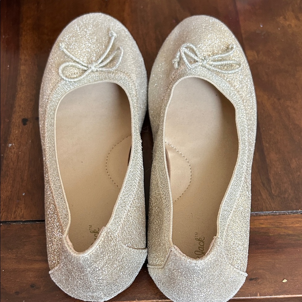 Cat & Jack Glitter Ballet Flats in Champagne Gold